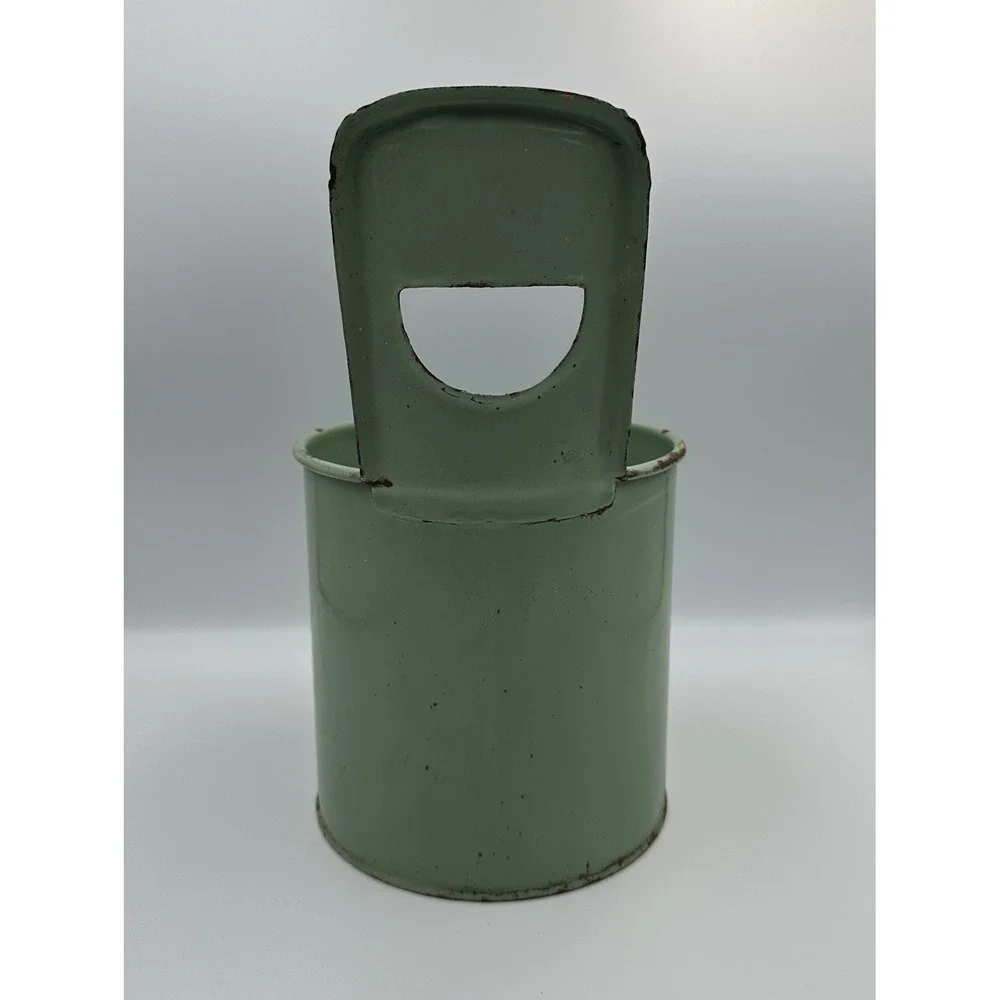 Vintage‎ Green Enamel Ware Hanging Brush Holder